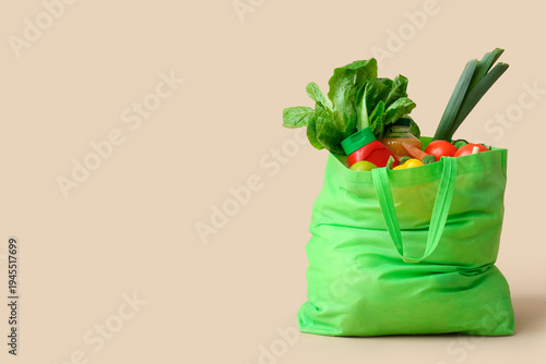 Eco bag with different groc...