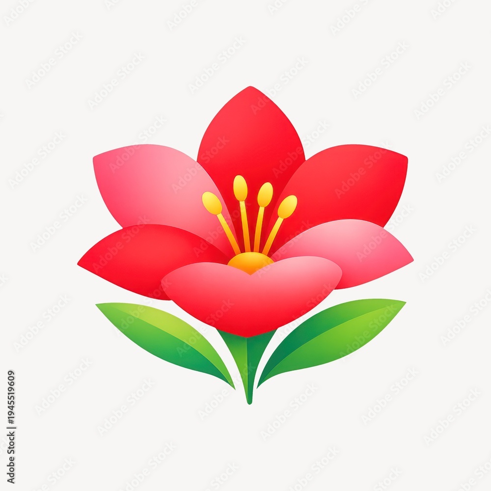 Fototapeta premium Vibrant floral digital illustration.