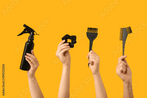 Female hands with different...