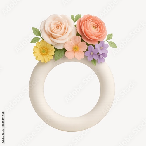 Floral wreath elegant decorative design.