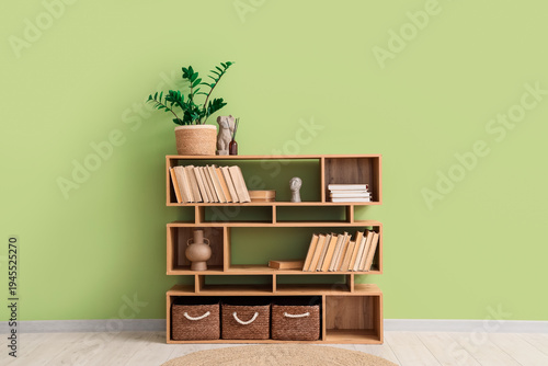 Shelving unit with books, w...