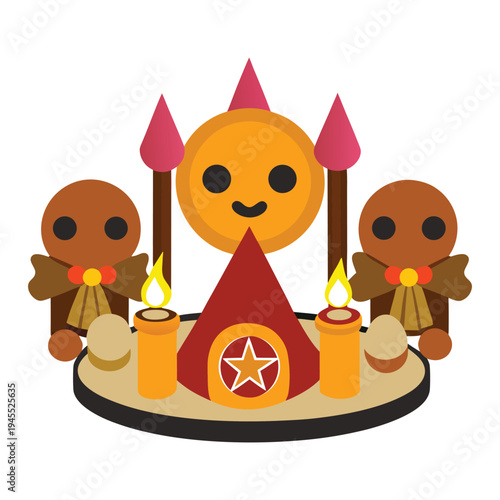 A vibrant ancient pagan festival filled with dancing, bonfires, and rituals celebrating nature, the changing seasons, and ancestral spirits under starry skies.
