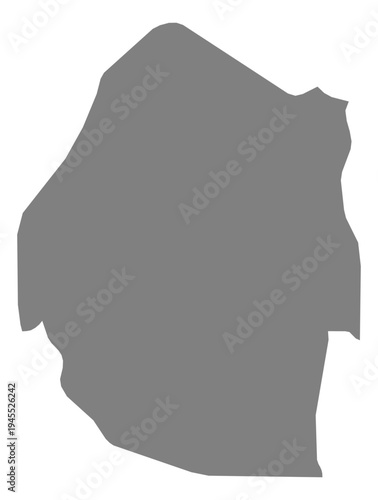 Eswatini grey fill with white state borders map vector graphic illustration geography silhouette shape national border design isolated transparent background political territory cartography atlas eps