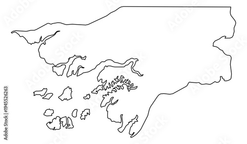 GuineaBissau simple outline map vector graphic illustration geography silhouette shape national border design isolated transparent background political territory cartography atlas eps icon