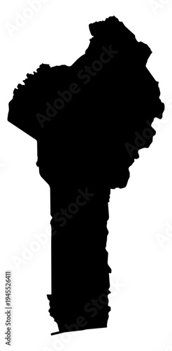 Benin black fill outline map vector graphic illustration geography silhouette shape national border design isolated transparent background political territory cartography atlas eps icon