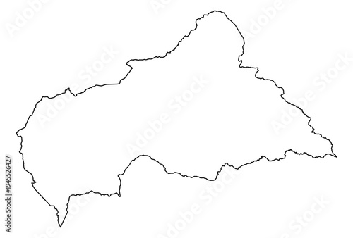 Central African Republic simple outline map vector graphic illustration geography silhouette shape national border design isolated transparent background political territory cartography atlas eps icon