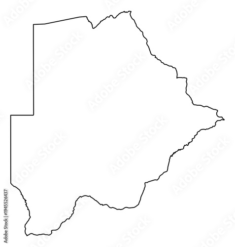 Botswana simple outline map vector graphic illustration geography silhouette shape national border design isolated transparent background political territory cartography atlas eps icon
