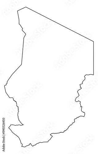 Chad simple outline map vector graphic illustration geography silhouette shape national border design isolated transparent background political territory cartography atlas eps icon