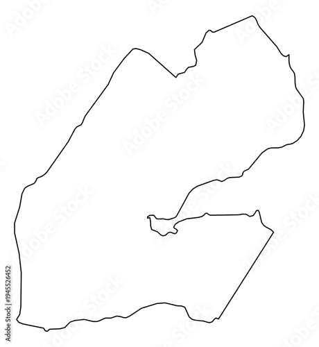 Djibouti simple outline map vector graphic illustration geography silhouette shape national border design isolated transparent background political territory cartography atlas eps icon
