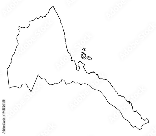 Eritrea simple outline map vector graphic illustration geography silhouette shape national border design isolated transparent background political territory cartography atlas eps icon