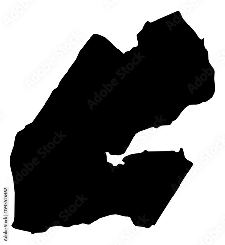 Djibouti black fill outline map vector graphic illustration geography silhouette shape national border design isolated transparent background political territory cartography atlas eps icon