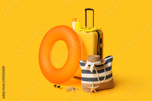 Inflatable ring, suitcase a...