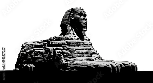 Majestic Sphinx of Giza in Striking Black and White.