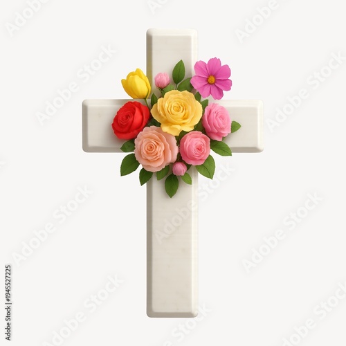 Floral cross symbolizing peace.