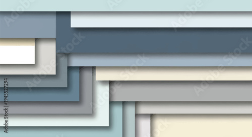 Graphic designer creates layered rectangles in various shades and sizes