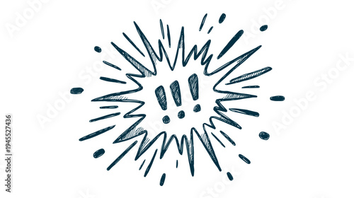 Vibrant Explosion Effect with Radiating Lines and Bold Exclamation Marks Symbolizing Dynamic Energy