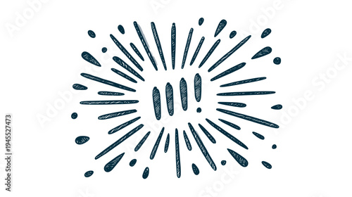 Vibrant Explosion Effect with Radiating Lines and Bold Exclamation Marks Symbolizing Dynamic Energy
