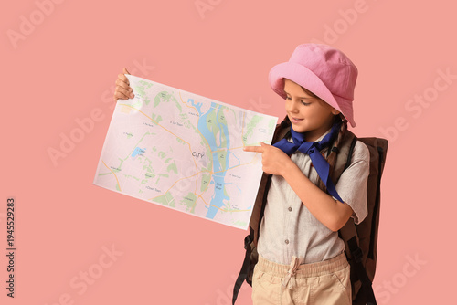 Little girl scout with back...