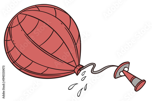 Red Balloon with Air Valve Cartoon VECTOR Illustration