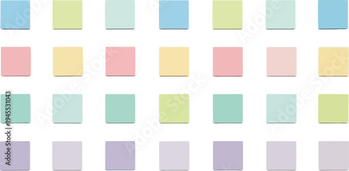Colorful squares arranged in rows on a white background with various hues