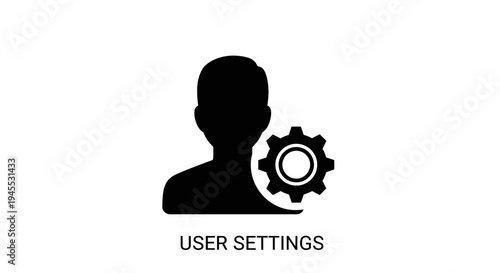User Profile Settings Icon with Gear Cog - Personalization and Configuration