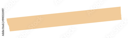 ギザギザに切られている茶色のクラフトテープ/ガムテープ - シンプルな梱包用粘着テープのイラスト素材