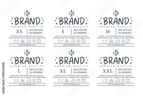 Clothing Brand Identity Label Template Elements Set