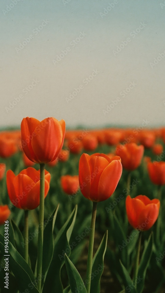 Fototapeta premium Vibrant tulips in bloom mobile wallpaper