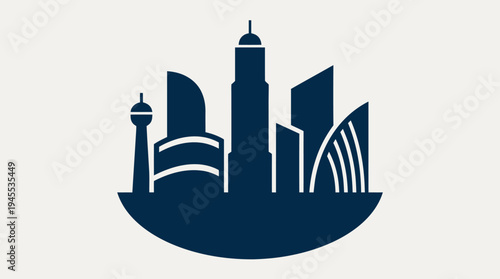 A stunning illustration of a cityscape skyline with buildings and towers