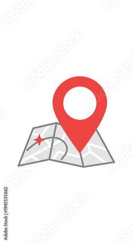 Red Location Pin on Map Icon.