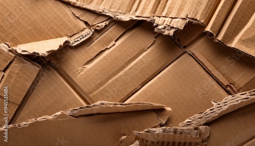 Brown Torn Cardboard Background Texture