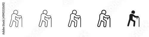 Person walking with cane icon