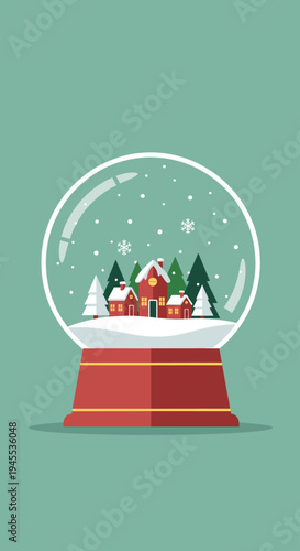Snow Globe Winter Holiday Decoration Object.