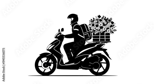 Delivery Rider on a Motorcycle.