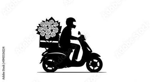 Delivery rider on a scooter.