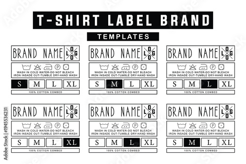 T Shirt Brand Label Set Elements Clothing Tag Template