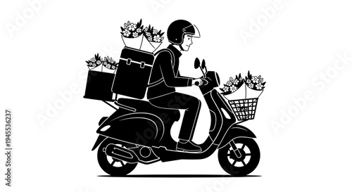 Delivery Rider on a Scooter.