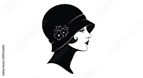 Vector illustration of woman wearing hat