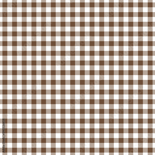 coffee brown white gingham cotton woven seamless repeatable pattern fabric tablecloth
