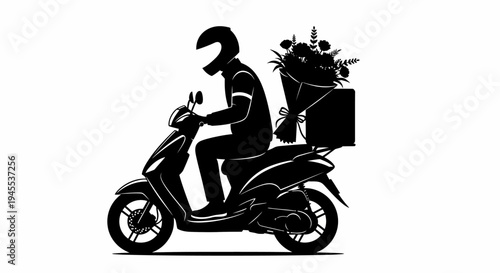 Rider on a Delivery Motor Scooter.