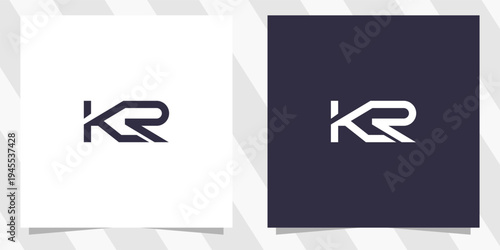 Photos letter kr rk logo design vector