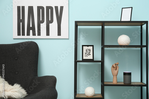 Air humidifier on shelf nea...