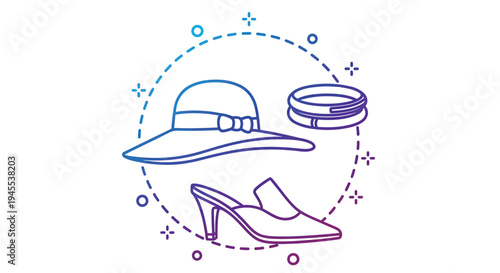 Set of 3 fashion icons vector, accessories