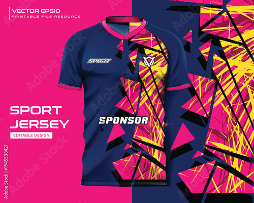 Tableau sur toile jersey sport template vector illustration