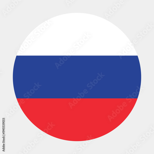 Flags of Russia - flat collection icon. Russia national flag set shape variations vector icon. Isolated sticker.