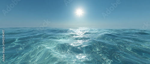 Blue ocean water with gentle ripples on calm surface under clear sky nature minimal