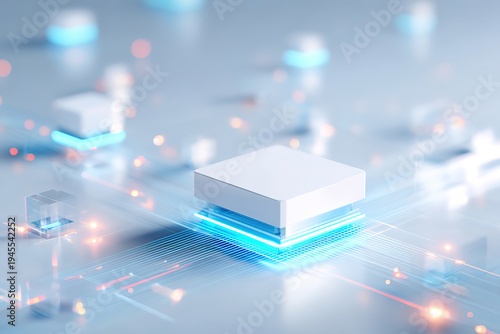 AI chip abstract cube technological innovation illustration