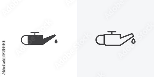 Oil can icon vector sign symbol isolated on white. Stroke and clipart style