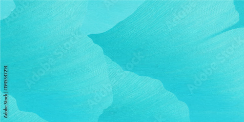 Abstract blue grunge paint on a wall creates a turquoise water texture with light ripples and clear liquid reflections resembling a summer swimming pool surface