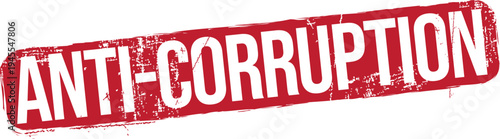 Anti-Corruption. Red Rubber Stamp.